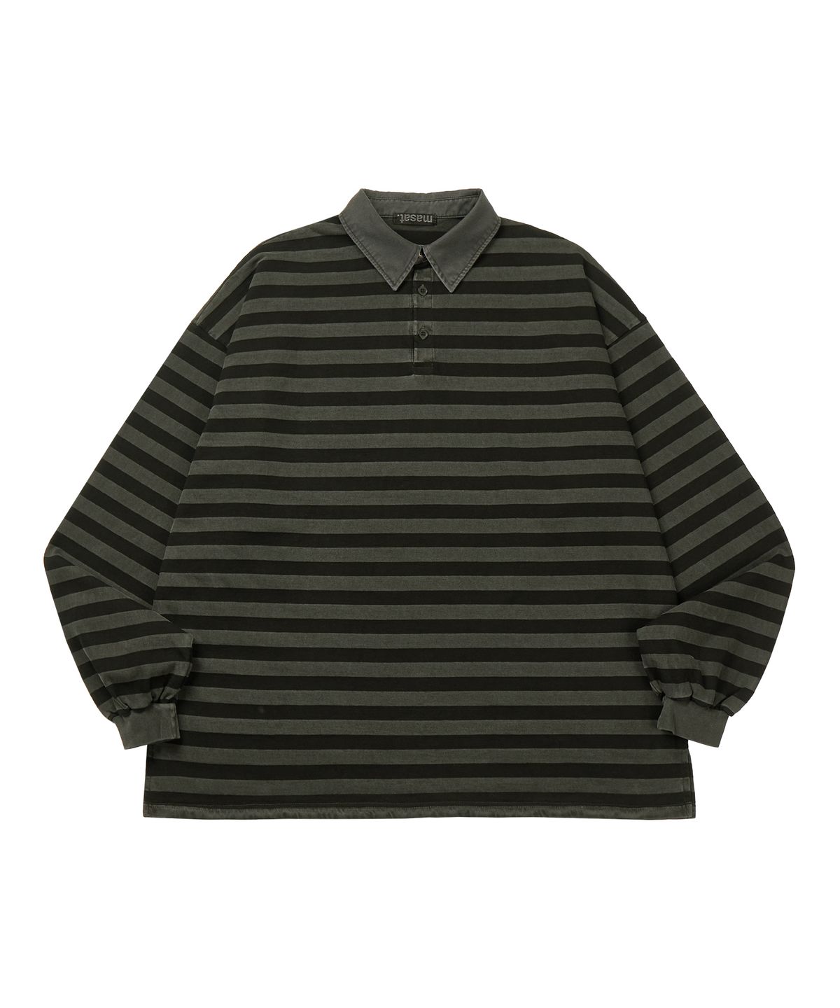 마사트(MASAT) P. Vintage Stripe Rugby Shirt _ Khaki