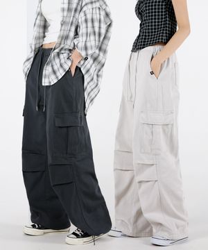 여자 롱숏기장 파라슈트 와이드팬츠 4COLOR