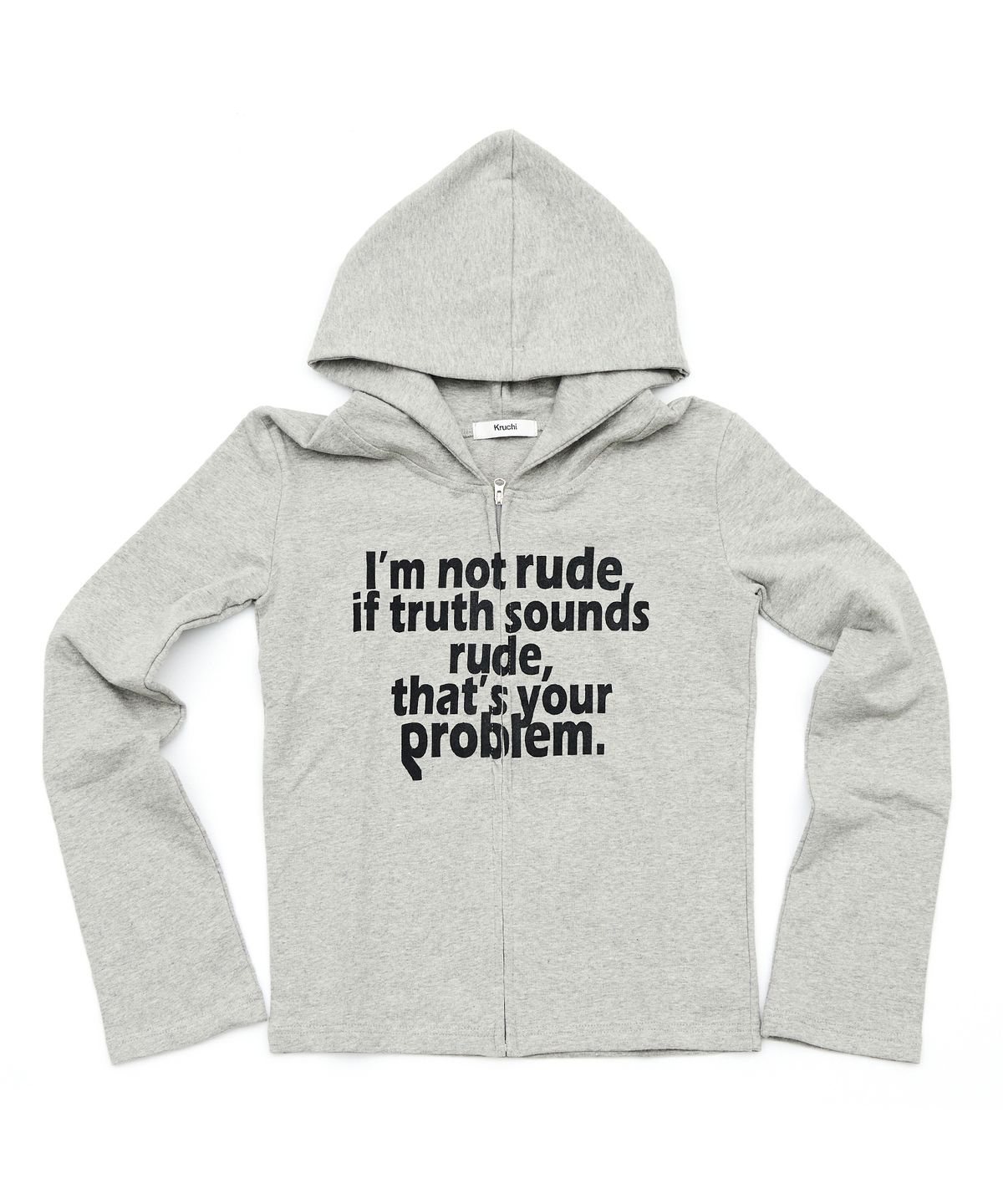 크루치(KRUCHI) RUDE hood zip up (GREY) WOMENS