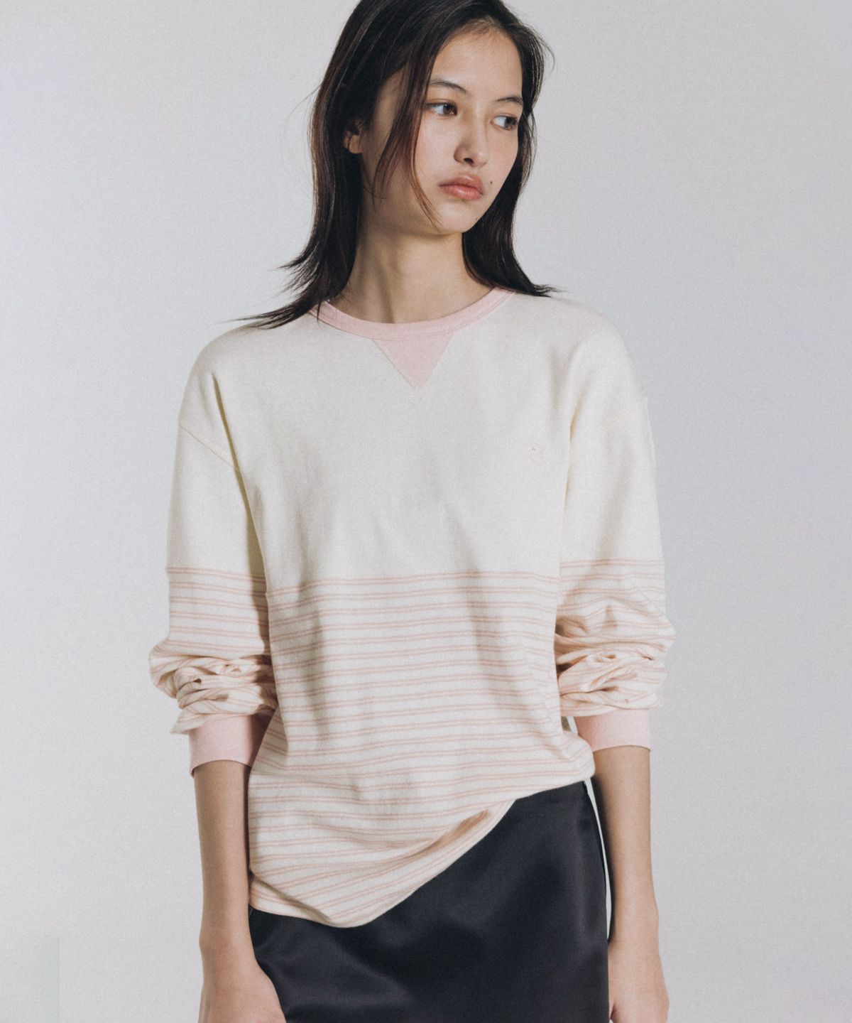 앤니즈(ANDNEEDS) Harbor stripe long sleeve (light pink)