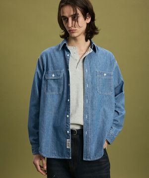 샴블레이 워크 셔츠 블루