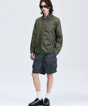 베이퍼 시어 셔츠 자켓 카키
