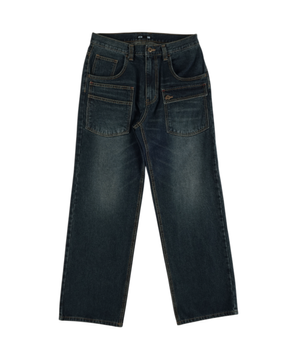 Front Pocket Cargo Denim Pants Dark Blue