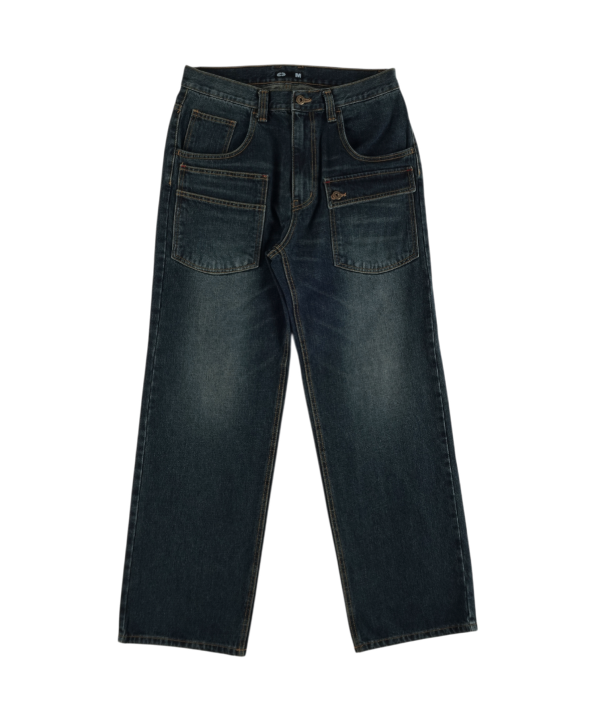 이알티알(ERTR) Front Pocket Cargo Denim Pants Dark Blue