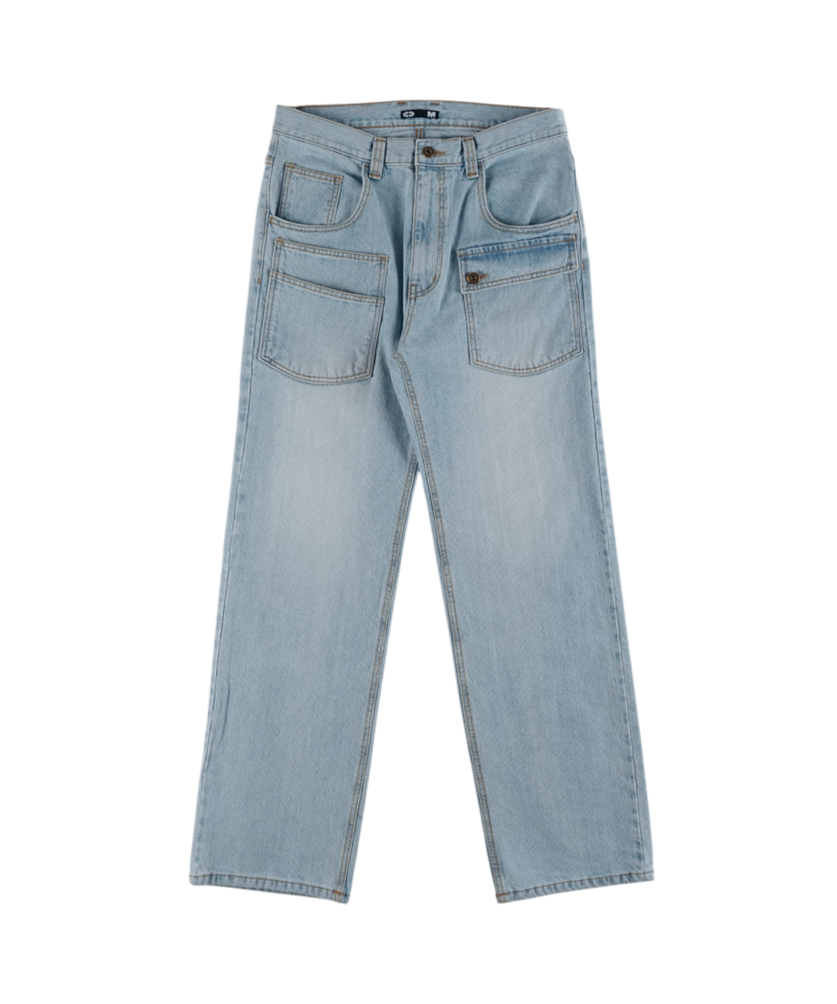 이알티알(ERTR) Front Pocket Cargo Denim Pants Light Blue