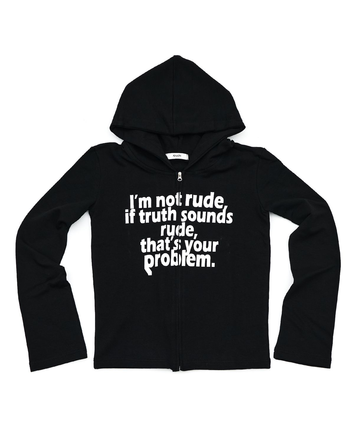 크루치(KRUCHI) RUDE hood zip up (BLACK) WOMENS