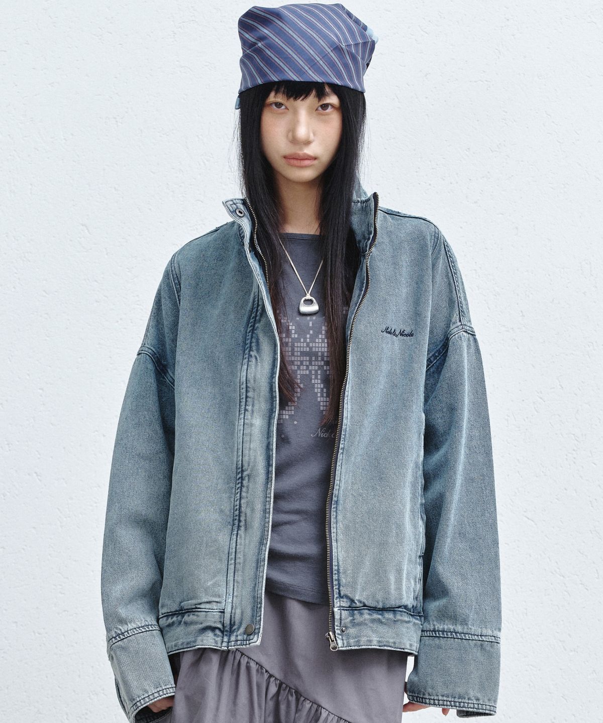 닉앤니콜(NICK&NICOLE) DENIM ZIP-UP JACKET_BLUE