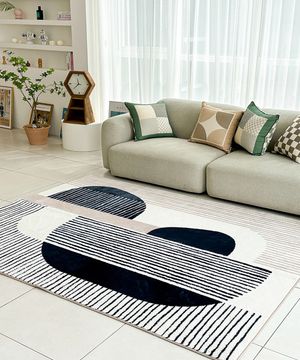 미드나잇 오브제 자카드 러그 먼지없는 극세사 미끄럼방지 거실 침실 카페트