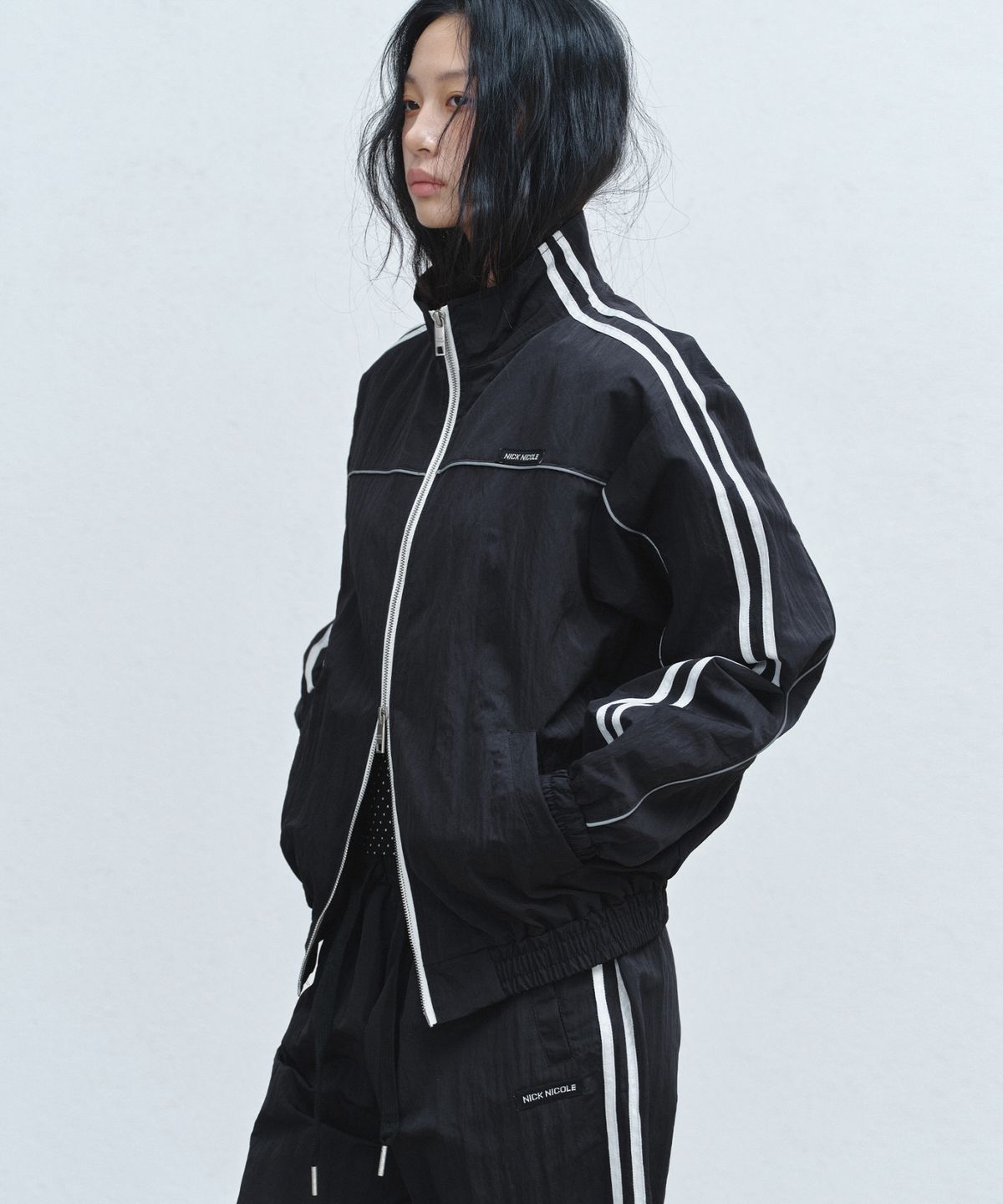 닉앤니콜(NICK&NICOLE) NYLON BLOUSON JUMPER_BLACK