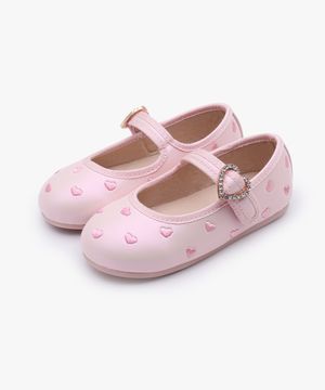 글로우 하트 도트 여아 구두