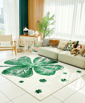 럼미클로버 자카드 러그 먼지없는 극세사 미끄럼방지 거실 침실 카페트