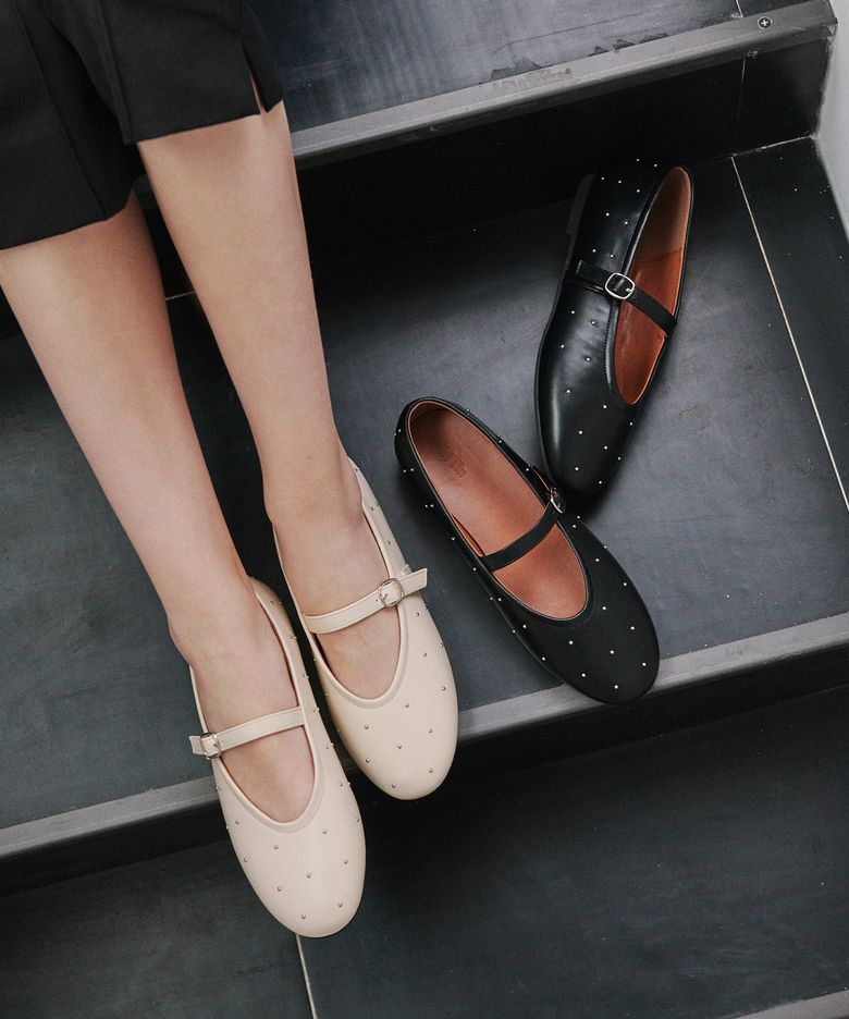 ljh9102 Dotty Classic Mary Jane Flats - 2 Colors