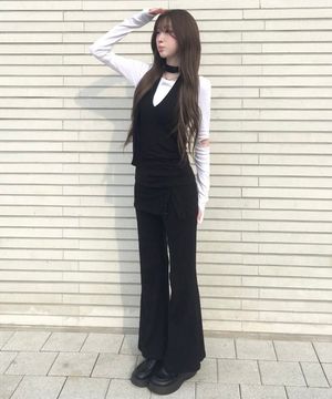 Sway Hook Skirt Pants (black)