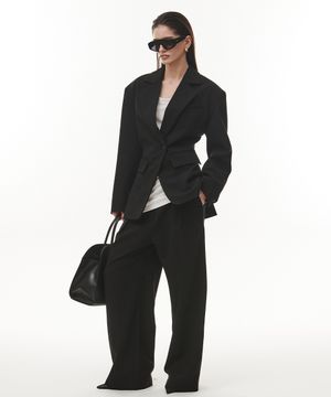 Pale Two-tuck Wool Trouser