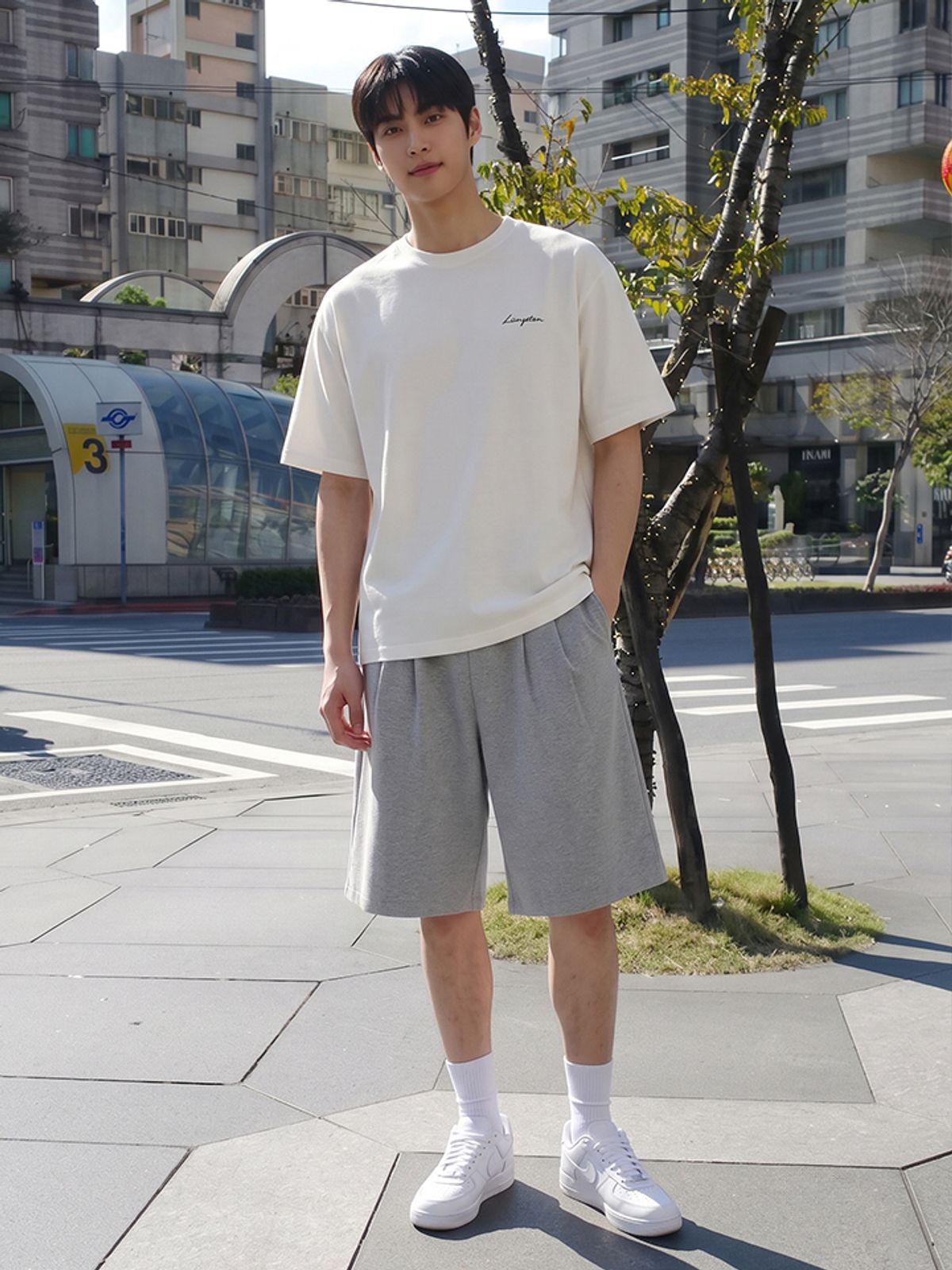 행텐(HANGTEN) 공용 더블페이스 버뮤다 핏 팬츠_055(10570-037-404-07)