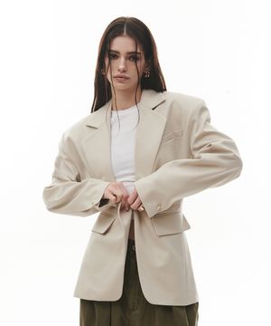 Pale Tailored One-button Over jacket [CREAM IVORY]