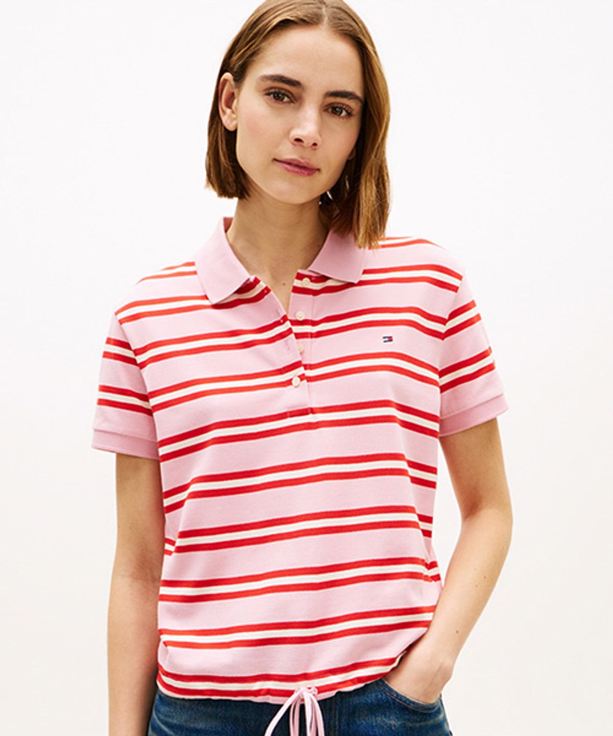 타미힐피거(TOMMY HILFIGER) 멀티 스트라이프 폴로 셔츠 (T22G1TPI053WT10D3)