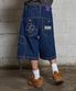 빅 포켓 버뮤다 데님 팬츠 인디고블루