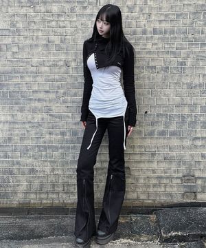 Convertible Zip Bootcut Pants (black)