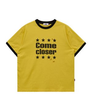 COME CLOSER 데미지 링거 반팔티셔츠 옐로우