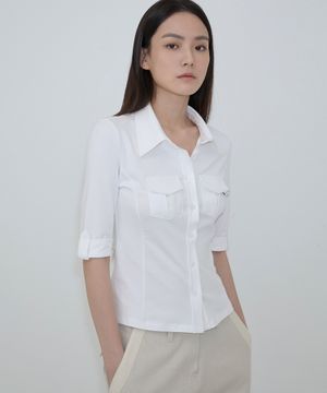 Sleek Pocket Shirt (ver.3) (white)