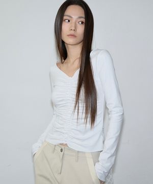 Fairy Shirring Long Sleeve (white)