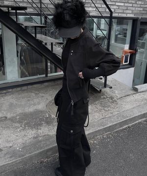 Archive Strap Cargo Pants (ver.2) (black)