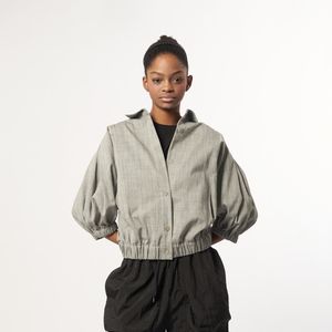 AW61JO08_볼륨슬리브 밴딩 점퍼_베이지