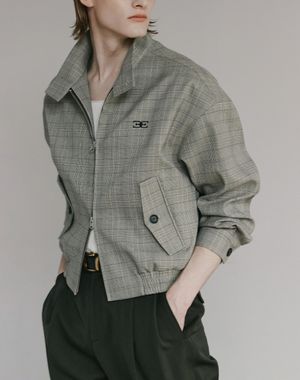 메이슨 체크 헤링턴 블루종 [라이트 베이지]