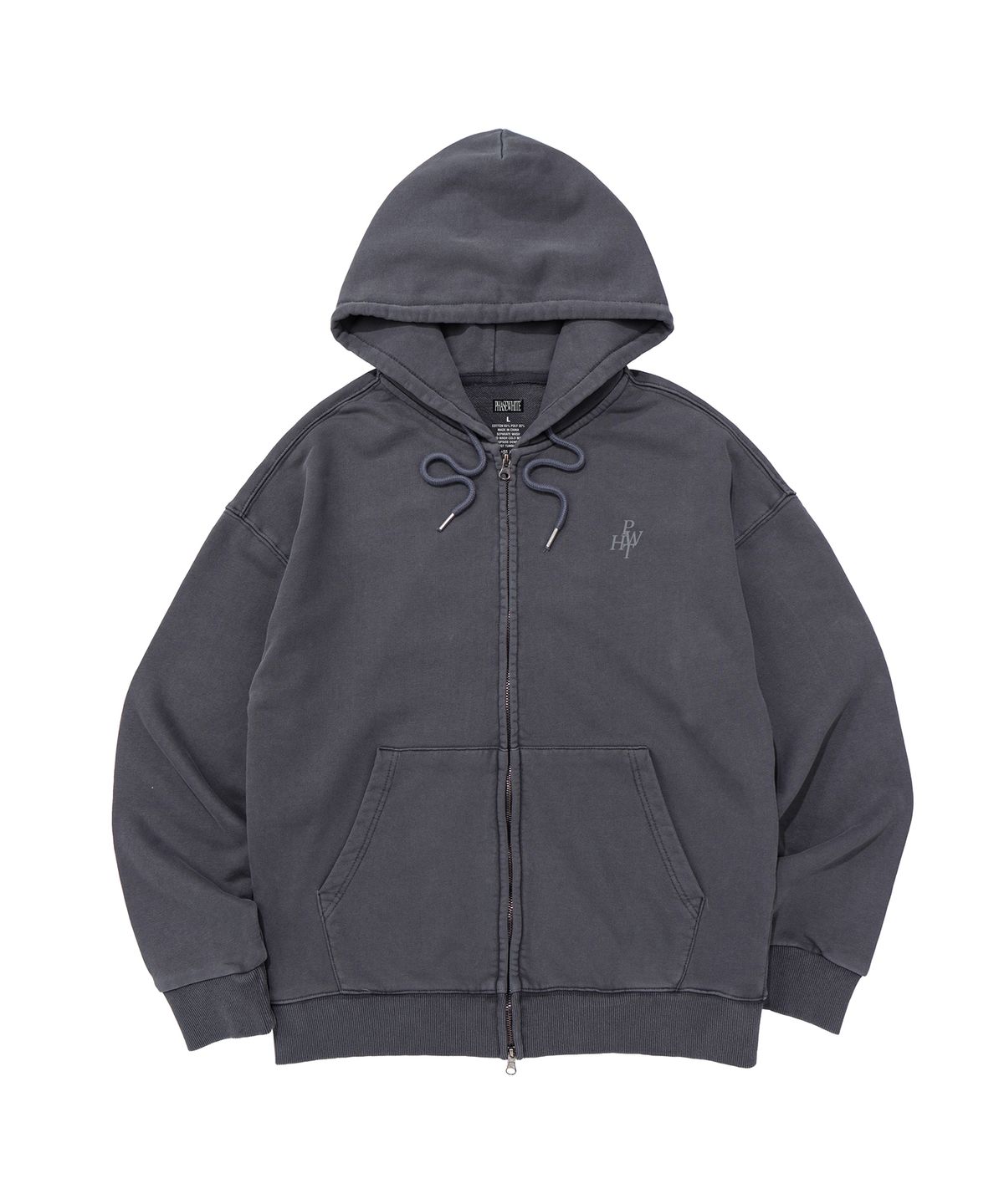 페이즈화이트(PHASEWHITE) [PHASE_0] KEY LOGO HOOD ZIP-UP_PIGMENT CHARCOAL / 8802026-HZ03