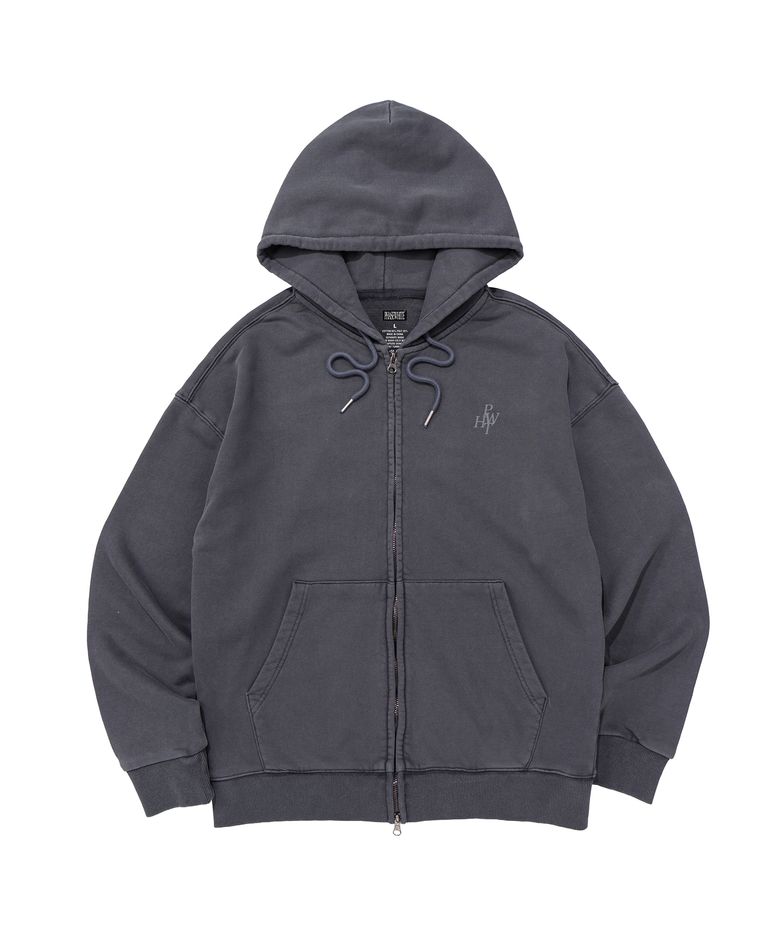 [PHASE_0] KEY LOGO HOOD ZIP-UP_PIGMENT CHARCOAL / 8802026-HZ03
