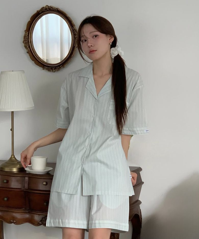 [곽민경 PICK] 타이드리듬 치즈폼 반팔 잠옷 세트