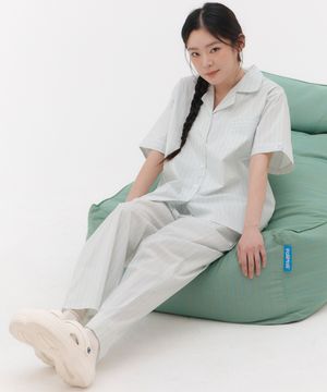 타이드리듬 치즈폼 반팔 + 긴바지 잠옷 세트