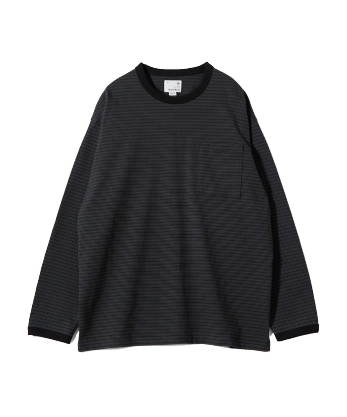 홀리선(HORLISUN) Powell Long Sleeve Stripe T-shirt Charcoal