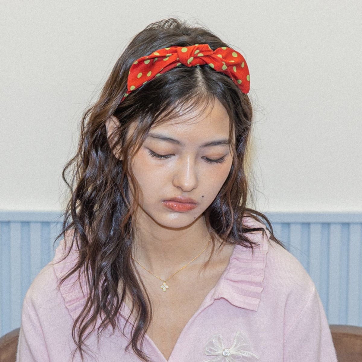 던드롭(DUNDROP) DD_Candy dot scarf_RED