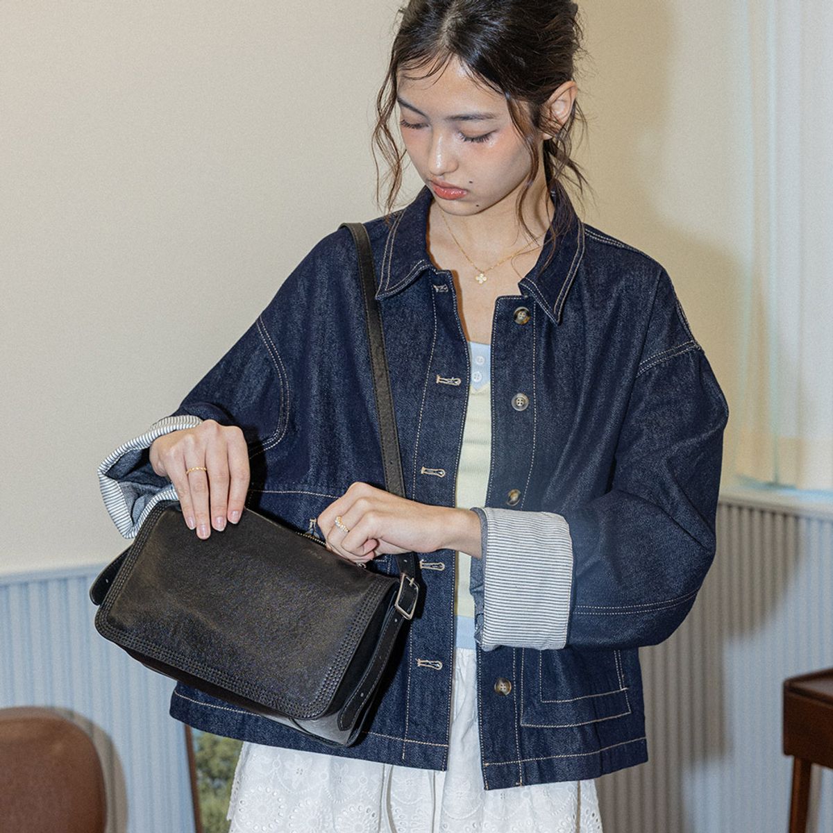던드롭(DUNDROP) DD_Soft square bag_BLACK