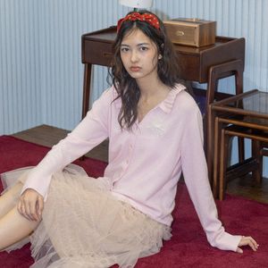 DD_Romantic frill knit cardigan_PINK