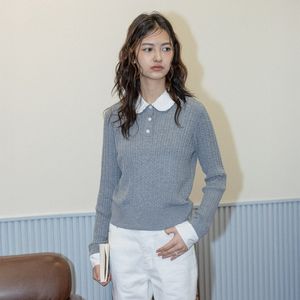 DD_Lovely collar knit top_GRAY