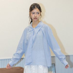 DD_Draped tie blouse_BLUE