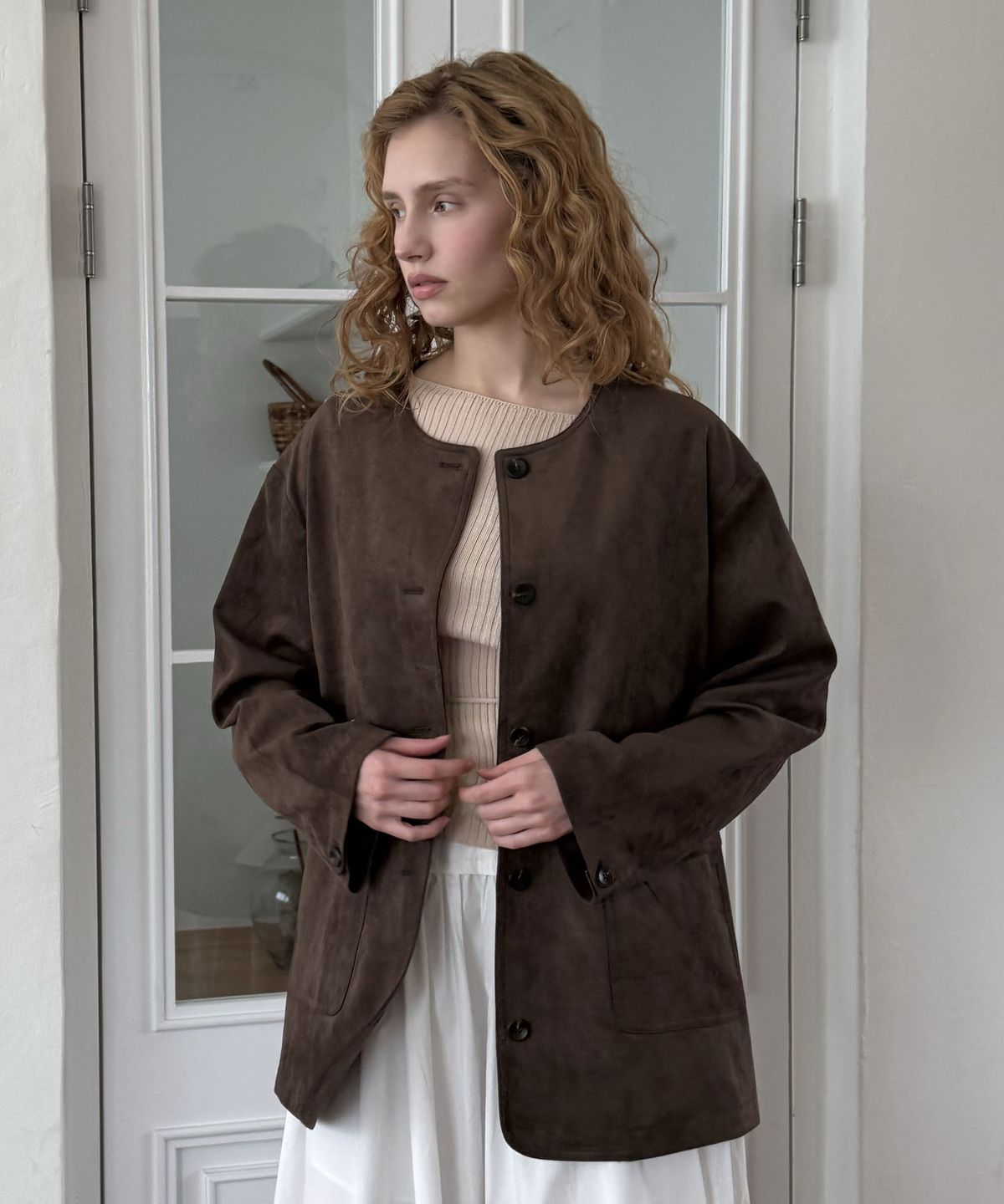 딜라이디(DELIDI) Rise suede jacket (dark brown)