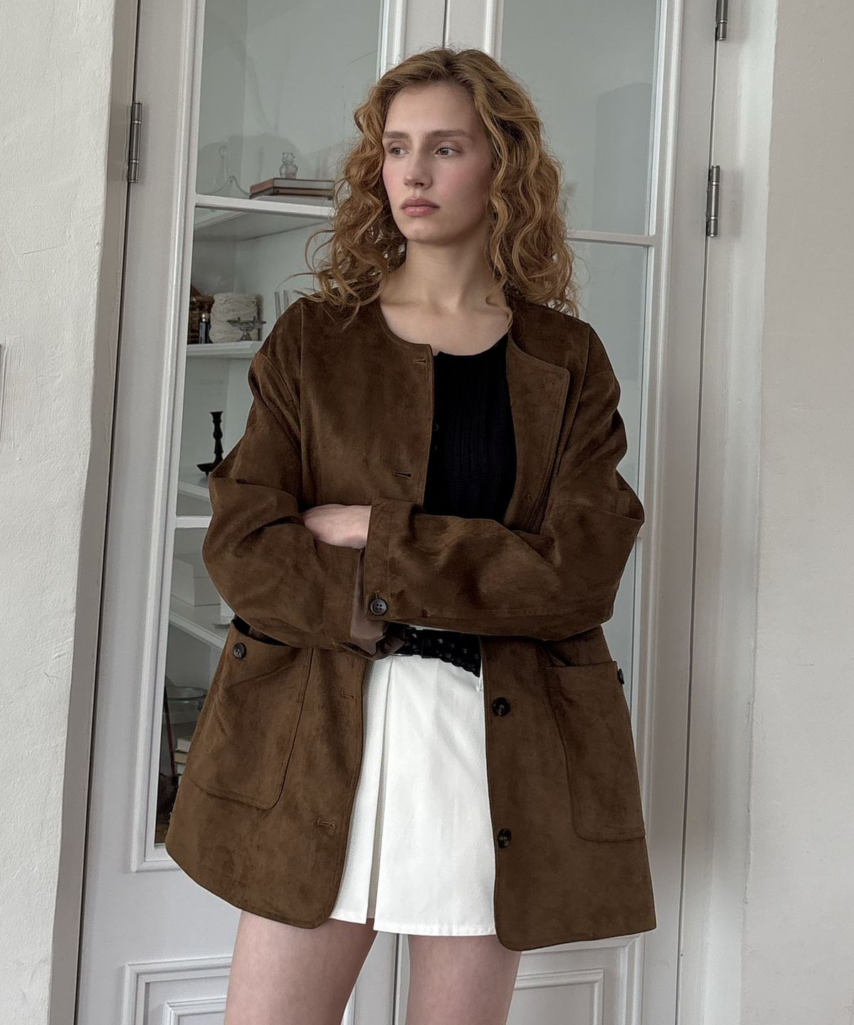 딜라이디(DELIDI) Rise suede jacket (light brown)