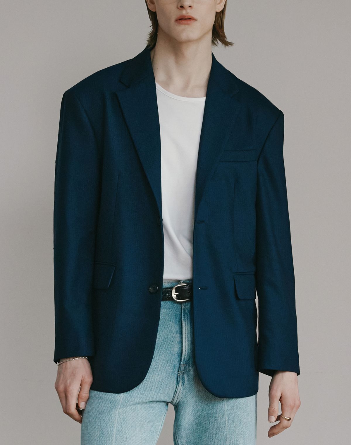 메르고(MERGO) 해리슨 울 싱글 블레이저 [네이비]