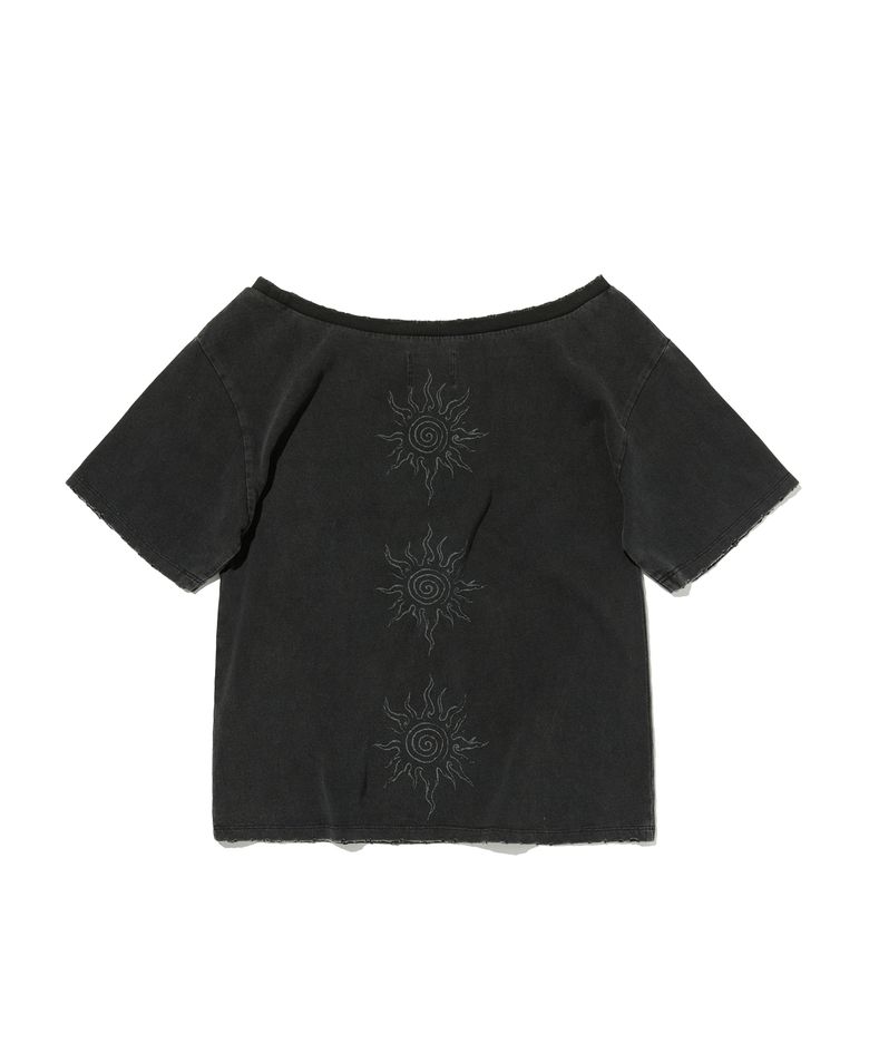 SUNNY ONE SHOULDER TEE [WASHING BLACK]