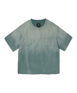 POCKET CROPPED TEE [WASHING GREEN]