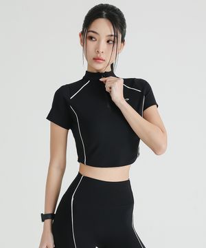 하이텐션 파이핑 하프집업 숏슬리브