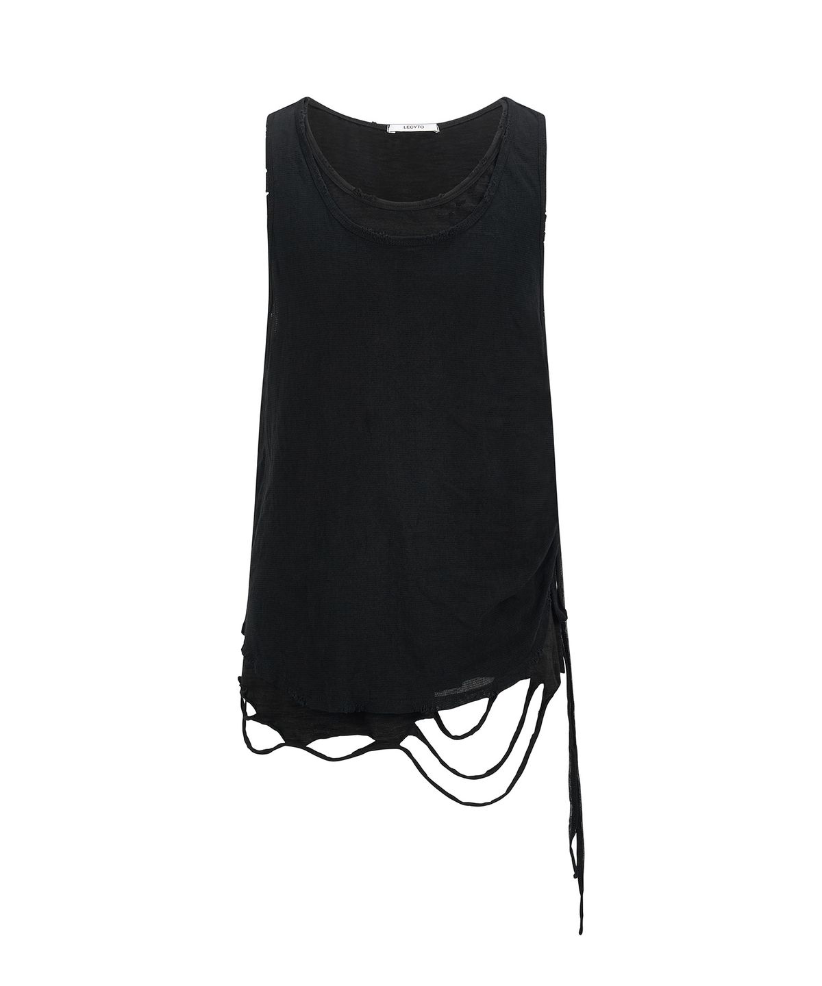 레씨토(LECYTO) Layered Shirring Sleeveless_[Black]