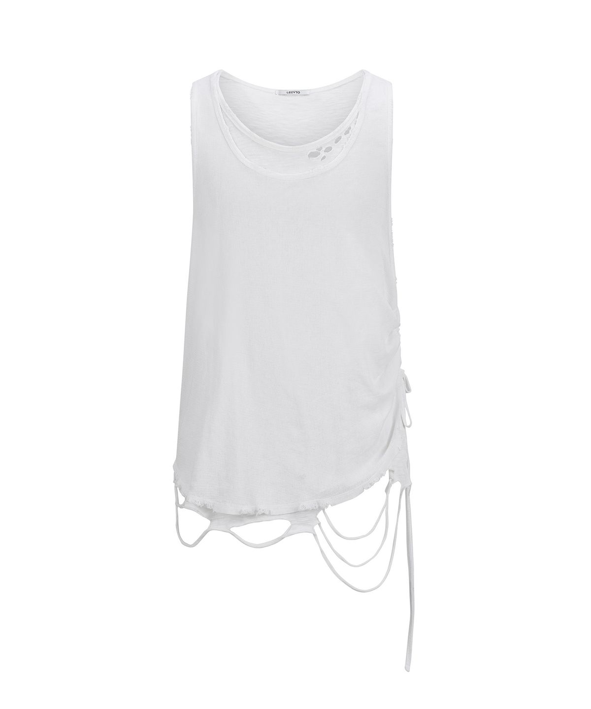 레씨토(LECYTO) Layered Shirring Sleeveless_[Ivory]