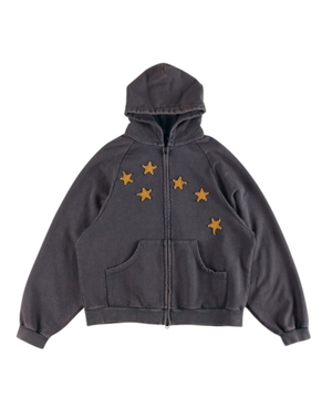 Delphinus Applique Raglan Hoodie Zip Up Navy