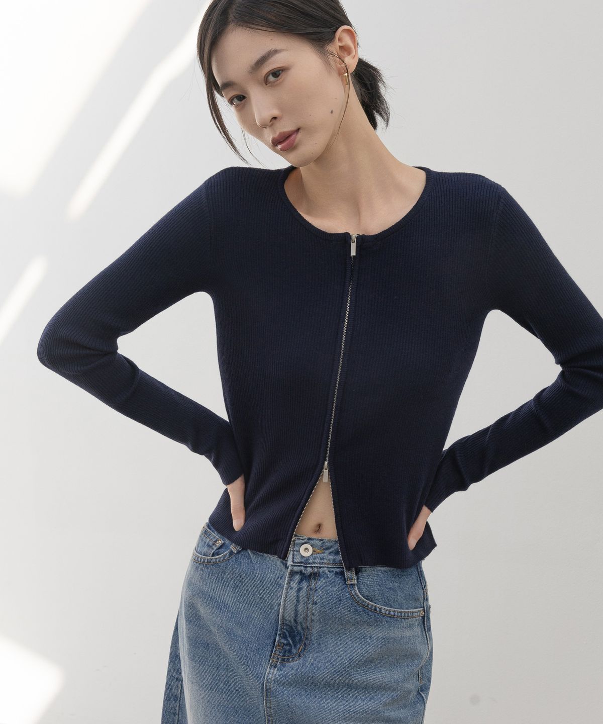 논앤논(NON AND NON) MOTION RIBBED TWO-WAY CARDIGAN_N6SCA0421