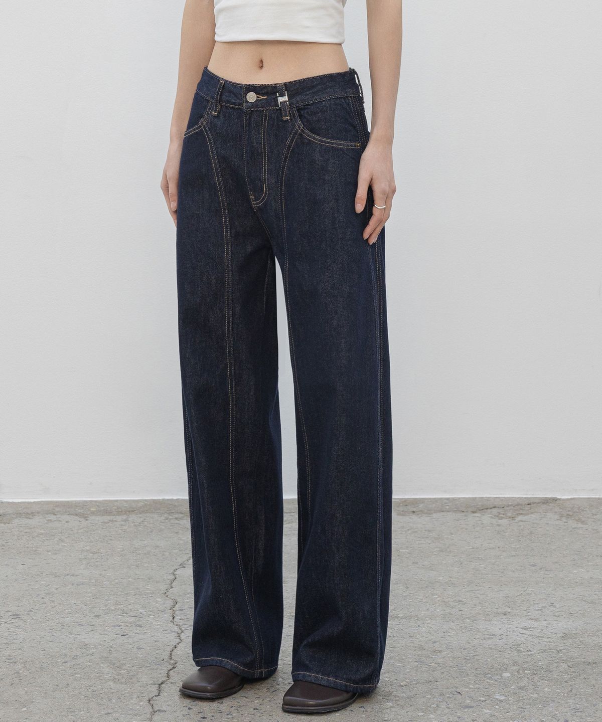 논앤논(NON AND NON) CURVE STITCH MOOD SELVEDGE DENIM PANTS_N6SPT0397